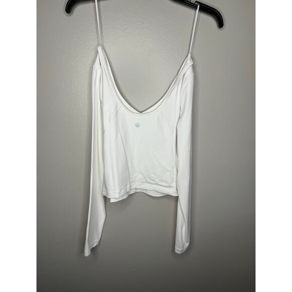 Lululemon White Long Sleeve Low Back Butter Soft Open Back Yoga Athleisure Top 8 - Picture 4 of 5